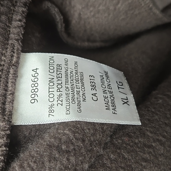 Tuff Athletics Size XL Chocolate Brown Fleece Lined Cargo Sweatpant - Picture 8 of 9